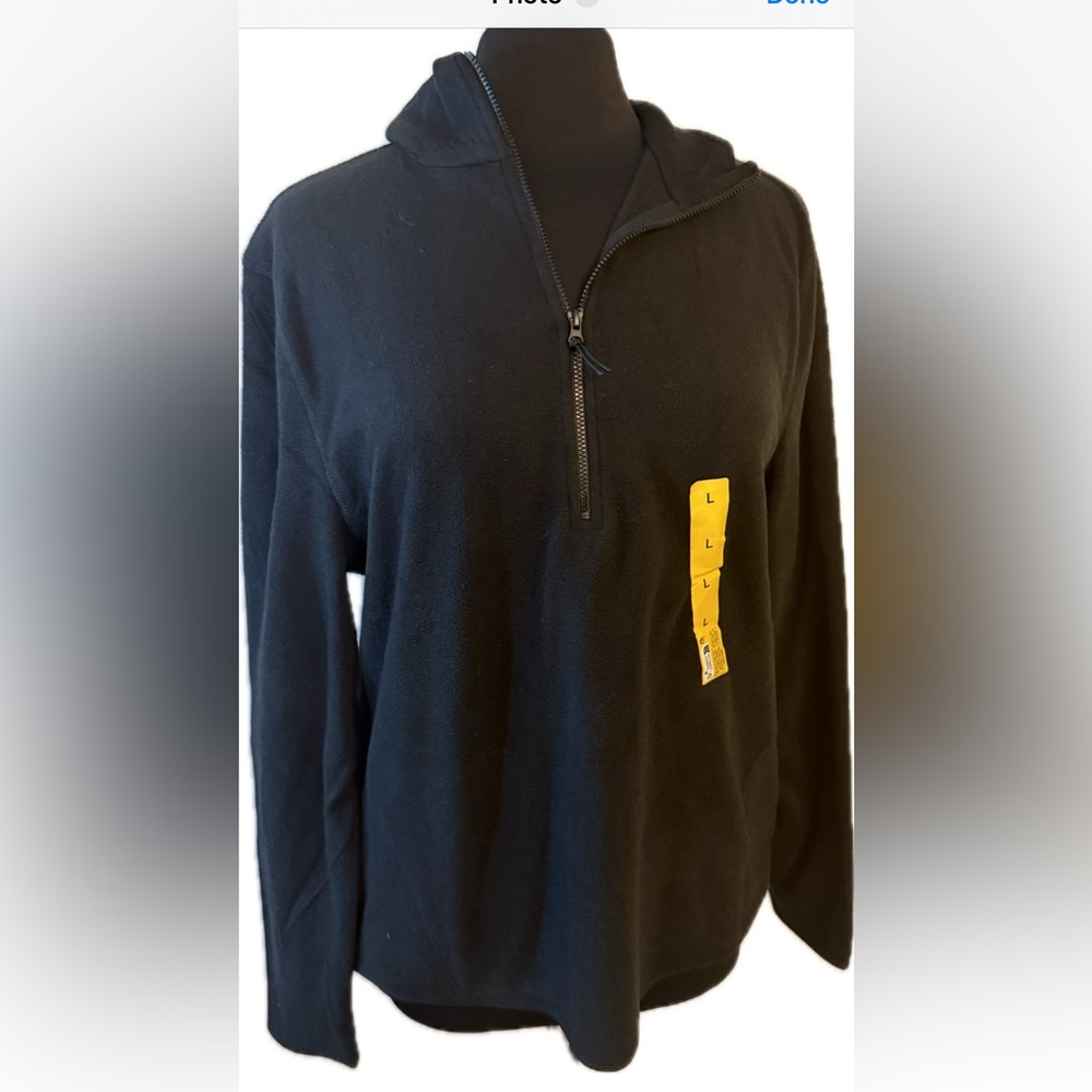 NWT Primark Black fleece Half-Zip size large